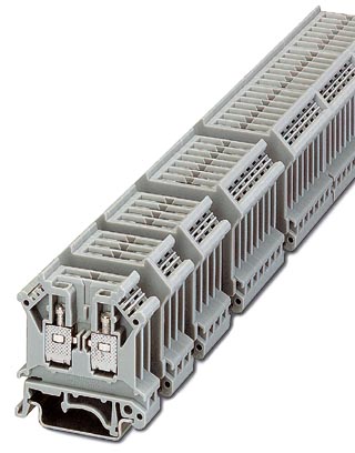 URELG 3    Basic termination blocks with screw connection for NS 32 and NS 35/7.5 DIN rail, with end cover, for ST-REL..., ST-OV... and ST-OE... plugs
