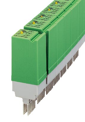 ST-REL4-KG230/21-21    Relay connector, equipped with miniature switching relay, contacts (AgCdO): medium to large loads, 2 PDT, input voltage 230 V A