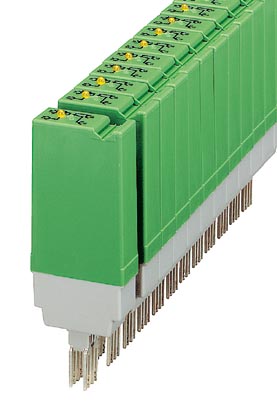 ST-REL2-KG 24/2    Relay connector, equipped with miniature switching relay, contacts (AgCdO): medium to large loads, 1 N/C contact, input voltage 24