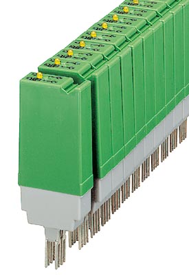 ST-REL2-KG230AC/1AU    Relay connector, equipped with miniature switching relay, contacts (AgPd60): small loads, 1 N/O contact, input voltage 230 V AC