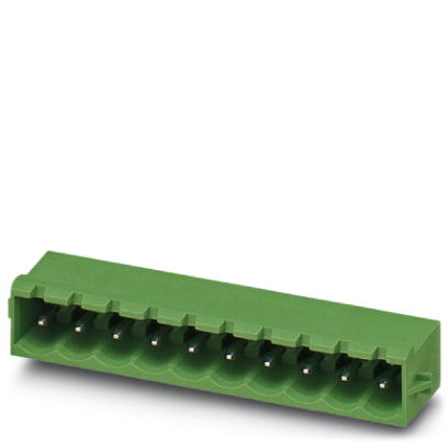 MSTBA 2,5/ 3-G-RN    Header, Nominal current: 12 A, Nom. voltage: 250 V, Pitch: 5 mm, Number of positions: 3, Color: green, Assembly: Soldering