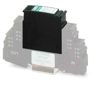 PT 4- 5DC-ST    Protective plug PT with protective circuit for a 4-core floating signal circuit. Nominal voltage: 5 V DC