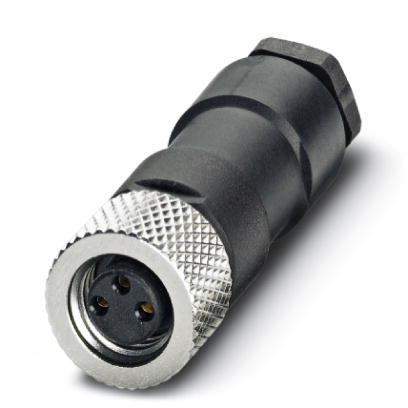 SACC-M 8FS-3CON-M    Sensor/actuator connector, female, straight, 3-pos., M8, solder connection, met
