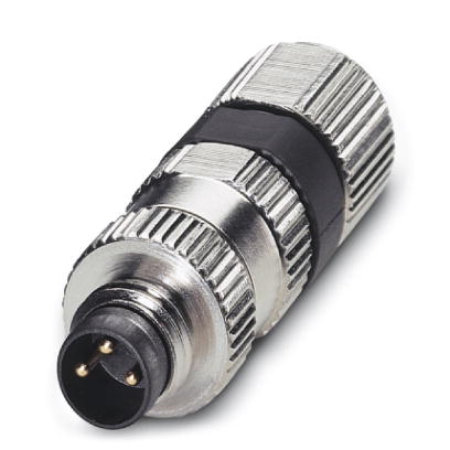 SACC-M 8MS-3PCON    Sensor/actuator connector, male, straight, 3-pos., M8, Piercecon^?, metal knurl,
