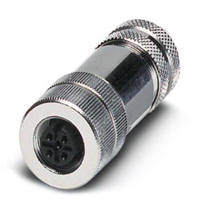 SACC-M12FS-5CON-PG 9 SH AU    Bus system plug connector, female straight, 5-pos., M12, shielded, gol