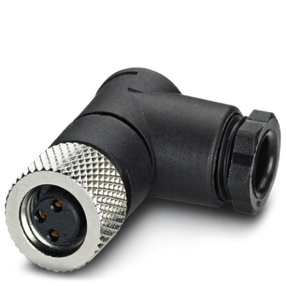 SACC-M 8FR-4CON-M    Sensor/actuator connector, female, angled, 4-pos., M8, solder connection, metal