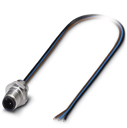 SACC-E-M5MS-3CON-M5/0,5    Sensor/actuator flush-type plug, 3-pos., M5, prewall/screw mounting, with