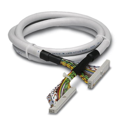 CABLE-FLK50/0,14/HF/ 1,0M    Assembled halogen-free round cable, with two 50-pos. socket strips (1:1 connection), for connecting 32 channels. Halogen-