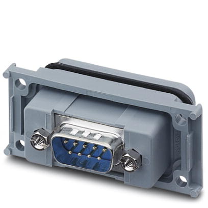 VS-09-A-GC-ST/ST    D-SUB panel mounting frame, shell size 1, with nine signal contacts, pin, gender