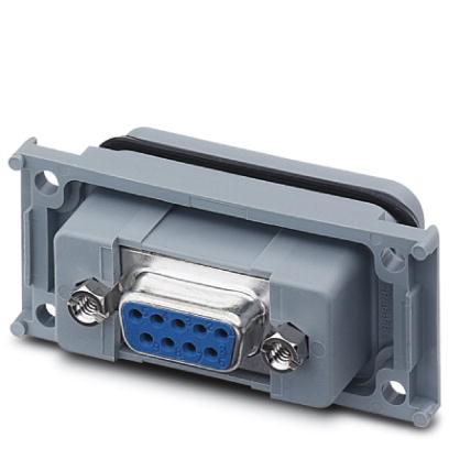 VS-09-A-GC-BU/BU    D-SUB panel mounting frame, shell size 1, with nine signal contacts, socket, gen