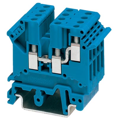 UK 3-TWIN BU    1-level terminal block with double connection on one side, cross section: 0.2 - 2.5 mm?, AWG: 30 - 12, width: 5.2 mm, color: blue