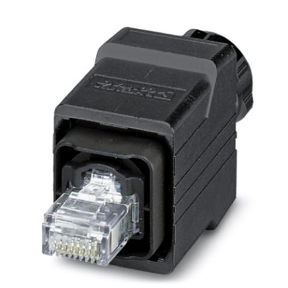 VS-PPC-C1-RJ45-POBK-PG9-4Q5-OL    RJ45 connector, IP67, with push-pull interlocking, plastic housing