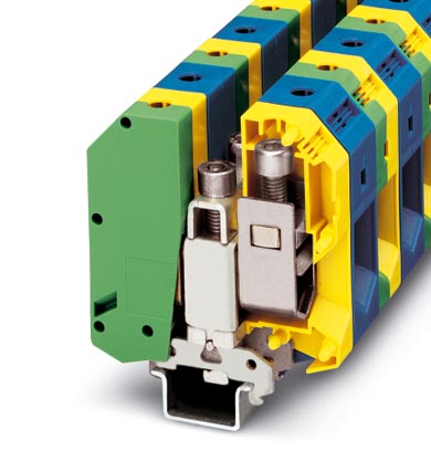 UKH 95-PE/N    Ground modular terminal block, Screw connection, Cross section: 25 mm? - 95 mm?, AWG: 4 - 3/0, Width: 50 mm, Color: green-yellow, Mount