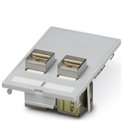 VS-SI-FP-2DSUB9-GC-BU/ST    Front plate with contact inserts, plastic, 2x D-SUB 9, socket/pin