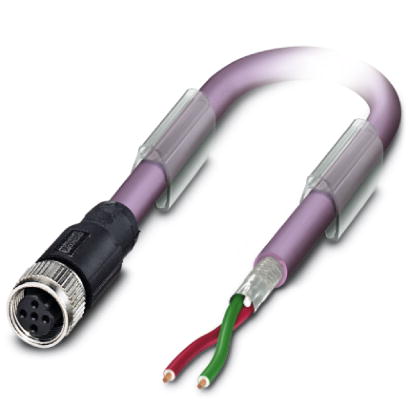 SAC-2P- 2,0-910/M12FSB    Bus system cable, PROFIBUS, 2-pos., PUR violet halogen-free, shielded, fre