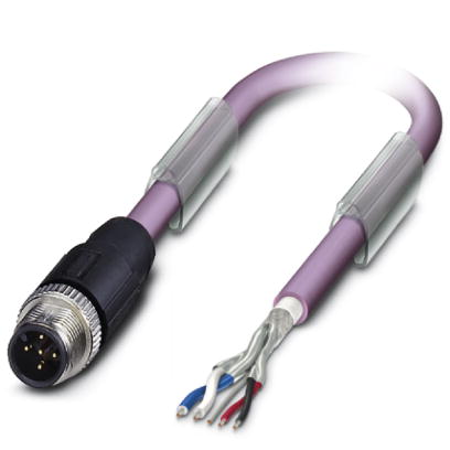 SAC-5P-M12MS/ 2,0-920    Bus system cable, DeviceNet/CANOpen, 5 pos., PUR halogen-free, violet, shie