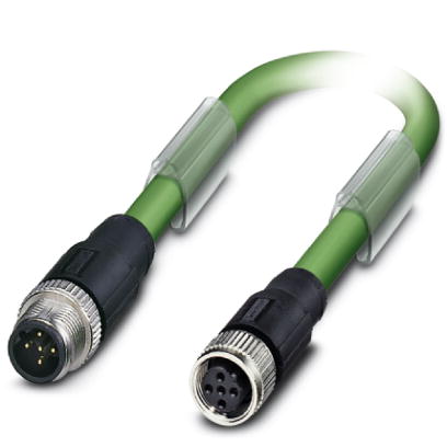 SAC-5P-M12MSB/ 0,3-900/M12FSB    Bus system cable, INTERBUS, 5-pos., PUR green halogen-free, shielde