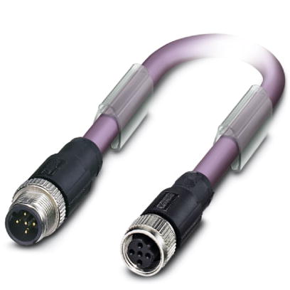 SAC-2P-M12MSB/ 0,3-910/M12FSB    Bus system cable, PROFIBUS, 2-pos., PUR violet halogen-free, shield
