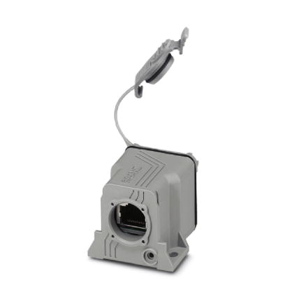 VS-08-KU-IP67    RJ45 coupling, IP67, CAT5e, with protective cover, color: gray