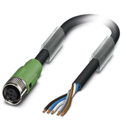 SAC-5P- 2,0-186/FSB SCO    Power cable cable, 5-pos., PUR/PVC black, free conductor end on straight socket M12 SPEEDCON, length: 2 m