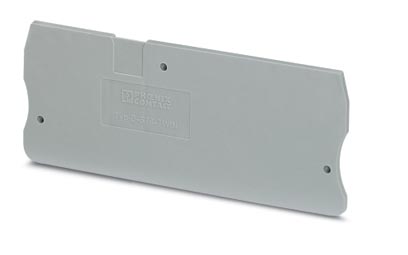 D-ST 6-TWIN    End cover for modular terminal blocks, Length: 90.5 mm, Width: 2.2 mm, Height: 43.5 mm, Color: gray