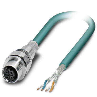 VS-M12FSEC-OE-93E-LI/2,0    Assembled Ethernet cable, CAT5e, shielded, 2-pair, AWG 26 stranded (7-wi
