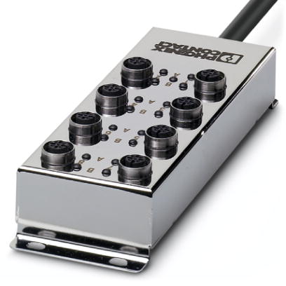 SACB-8/16-L-10,0PVC FB    Sensor/actuator box, high-grade steel, with 8 double-occupied slots, 5-pos