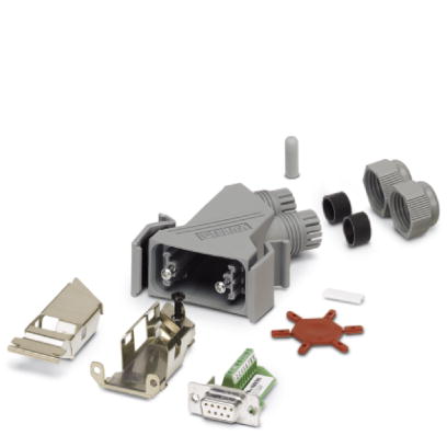 VS-09-IBS-BU    D-SUB complete connector, for INTERBUS, shell size 1, socket, screw connection, shie