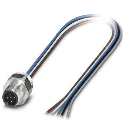 SACC-EC-M12MS-5CON-PG 9/0,5 VA    Sensor/actuator flush-type connector, 5-pos., M12, A-coded, front/
