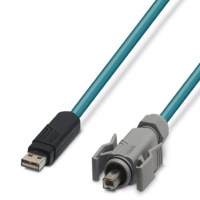 VS-04-2X2X26C7/7-67B/SDA/2,0    Assembled USB cable, shielded, color: RAL 5021 (water blue), PUR out