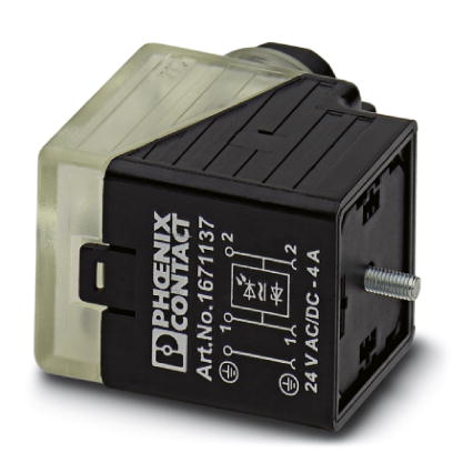 SACC-V-3CON-PG9/A-1L-S    Valve connector, 3-pos., type A, 1 LED, with protective circuit, screw con