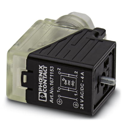 SACC-V-3CON-PG9/B-1L-S    Valve connector, 3-pos., type B, 1 LED, with protective circuit, screw con