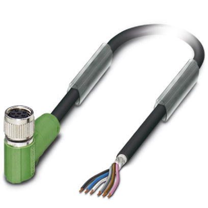 SAC-6P- 1,5-PUR/M 8FR SH    Sensor/actuator cable, 6-pos., PUR halogen-free black, shielded, free co