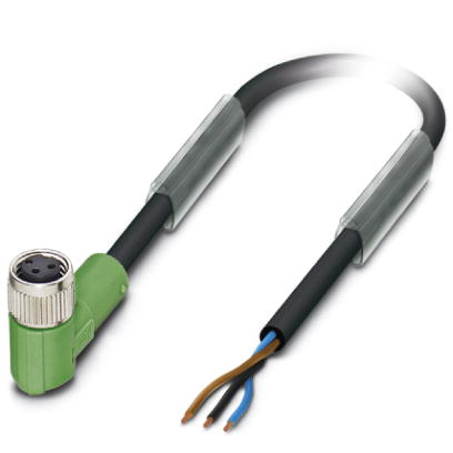 SAC-3P- 2,0-PUR/M 8FR    Sensor/actuator cable, angled female connector M8, 3-pos., cable length: 2