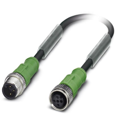 SAC-3P-M12MS/15,0-PUR/M12FS    Sensor/actuator cable, 3-pos., PUR halogen-free black, straight M12 p