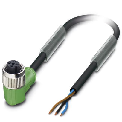 SAC-3P-10,0-PUR/M12FR B    Sensor/actuator cable, 3-pos., PUR halogen-free black, free conductor end
