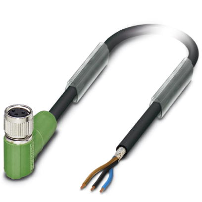 SAC-3P- 1,5-PUR/M 8FR SH    Sensor/actuator cable, 3-pos., PUR halogen-free black, shielded, free co