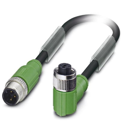 SAC-3P-M12MS/ 0,3-PUR/M12FR SH    Sensor/actuator cable, 3-pos., PUR halogen-free black, shielded, s