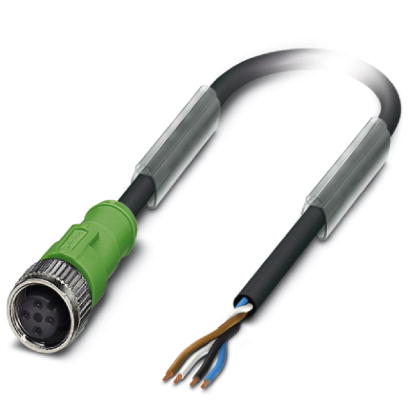 SAC-4P- 5,0-280/M12FS BK    Sensor-/Aktor-Kabel, 4-polig, PUR halogenfrei grau, freies Leitungsende