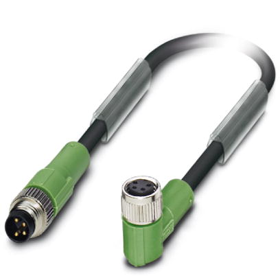 SAC-4P-M 8MS/0,3-PUR/M 8FR    Sensor/actuator cable, 4-pos., PUR halogen-free black, straight M8 plu