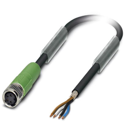 SAC-4P-15,0-PUR/M 8FS SH    Sensor/actuator cable, 4-pos., PUR halogen-free black, shielded, free co