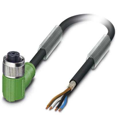 SAC-4P-10,0-PUR/M12FR SH    Sensor/actuator cable, 4-pos., PUR halogen-free black, shielded, free co