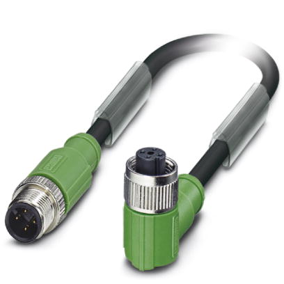 SAC-4P-M12MS/ 0,3-PUR/M12FR SH    Sensor/actuator cable, 4-pos., PUR halogen-free black, shielded, s