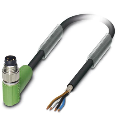 SAC-4P-M 8MR/ 1,5-PUR SH    Sensor/actuator cable, 4-pos., PUR halogen-free black, shielded, angled