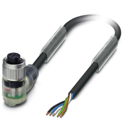 SAC-5P- 1,5-PUR/M12FR-3L    Sensor/actuator cable, 5-pos., PUR halogen-free black, free conductor en