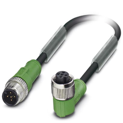 SAC-5P-M12MS/0,3-PUR/M12FR    Sensor/actuator cable, 5-pos., PUR halogen-free black, straight M12 pl