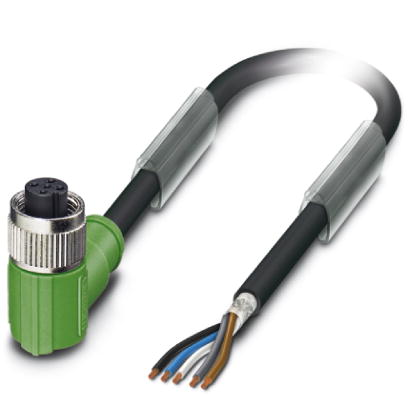 SAC-5P-10,0-PUR/M12FR SH    Sensor/actuator cable, 5-pos., PUR halogen-free black, shielded, free co