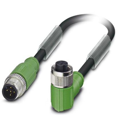 SAC-5P-M12MS/ 0,3-PUR/M12FR SH    Sensor/actuator cable, 5-pos., PUR halogen-free black, shielded, s