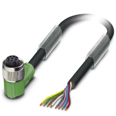 SAC-8P- 1,5-PUR/M12FR    Sensor/actuator cable, 8-pos., PUR halogen-free black, free conductor end o
