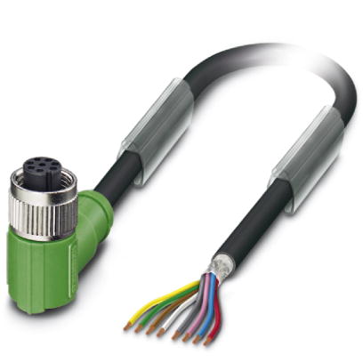 SAC-8P- 1,5-PUR/M12FR SH    Sensor/actuator cable, 8-pos., PUR halogen-free black, shielded, free co